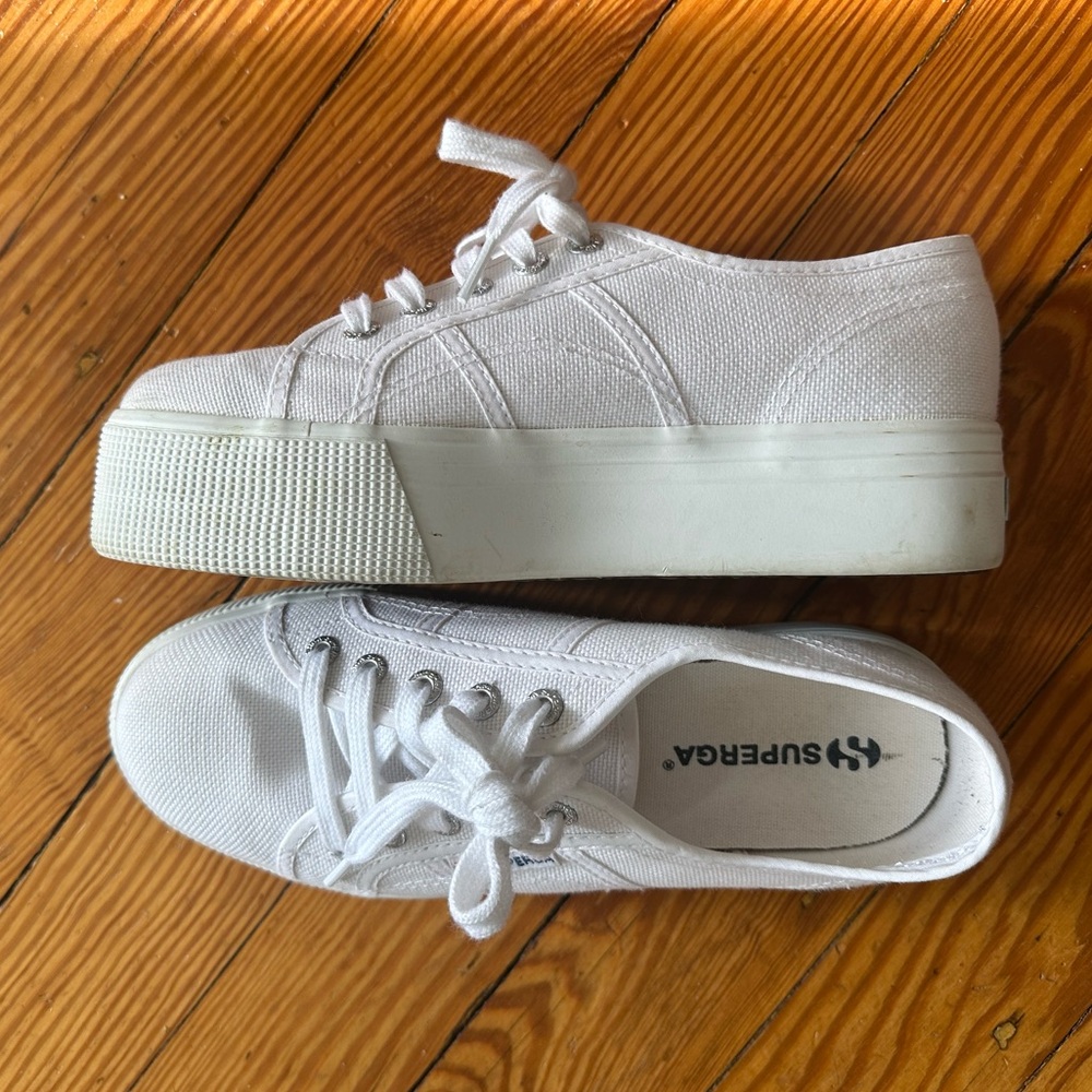 Superga White 2470 Mid Platform Size 37.5